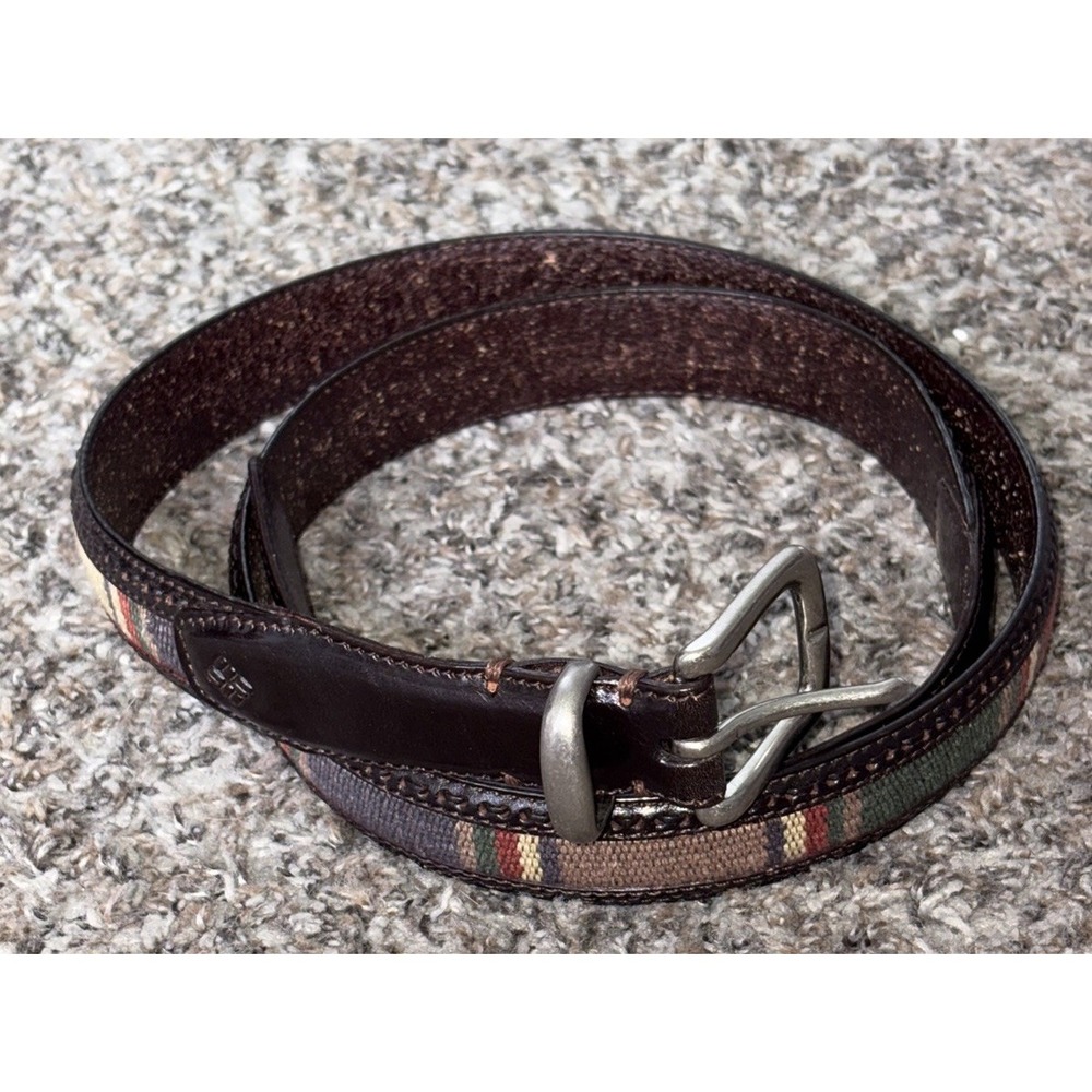 Vintage Columbia Sportswear Leather Belt Western Southwest Inlay Trim Size 42